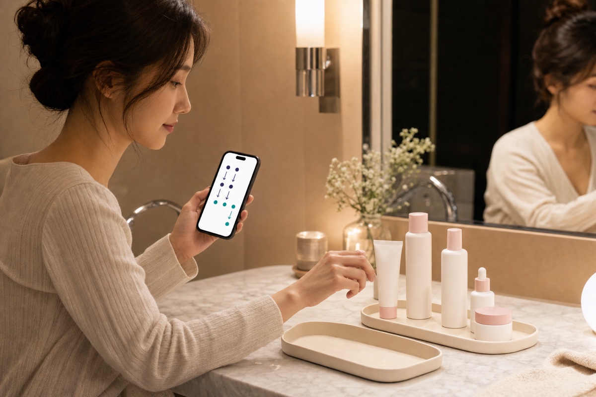 화장대 정리 장면 — 컨셉
